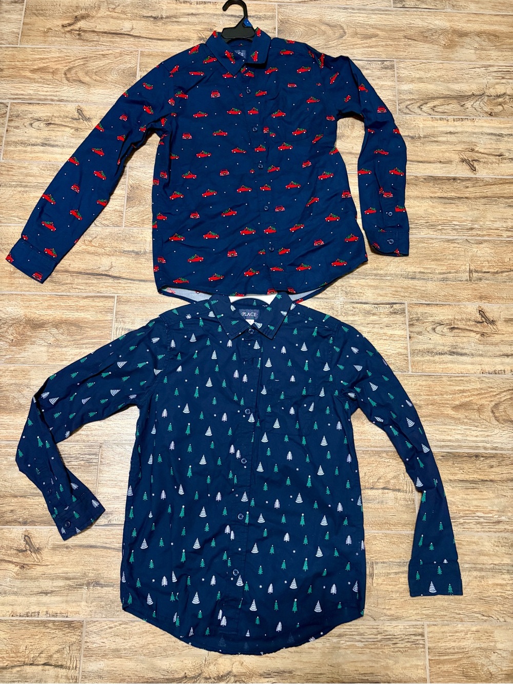 The Children's Place Button up dress  Christmas Shirts Christmas tree Red truck